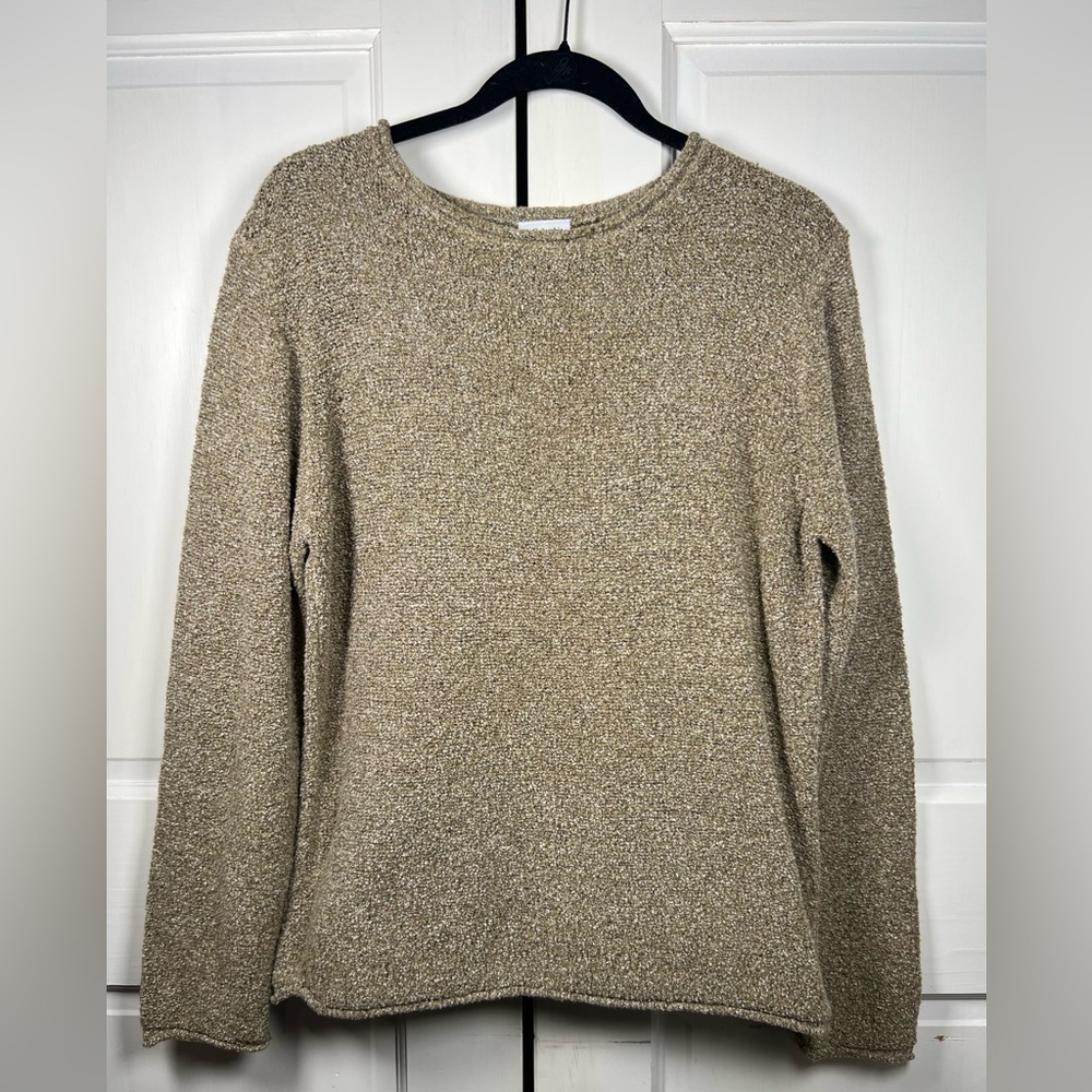 Columbia Women’s Sportswear Teddy Fuzzy Long Sleeve Tan Pullover Sweater Size M - Picture 2 of 7